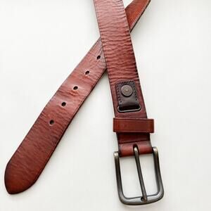 Vintage Levis Leather Sz 34 Genuine Leather Brown Belt Button Buckle